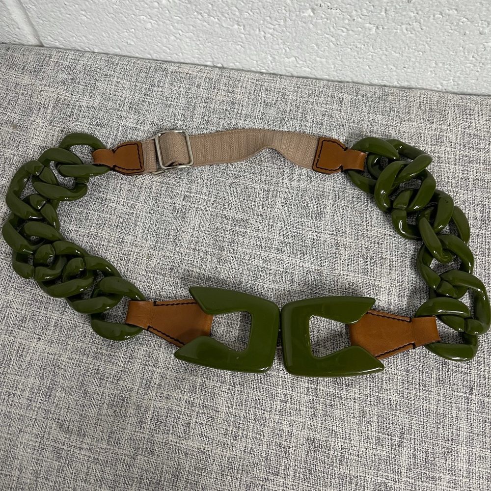 Prada Green Plastic Chain Belt